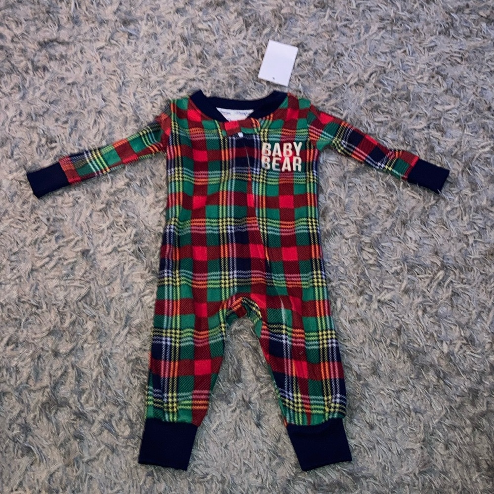 Baby Bear Plaid Kids One Piece dearfoams NWT super soft 6-9 months sleeper